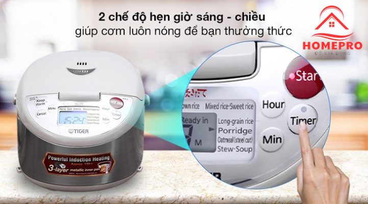 Nồi cơm điện cao tần tiger - chế độ hẹn giờ