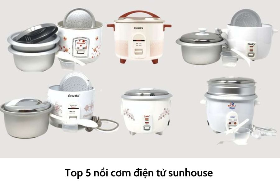 Top 5 nồi cơm điện tử Sunhouse